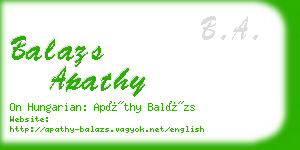 balazs apathy business card